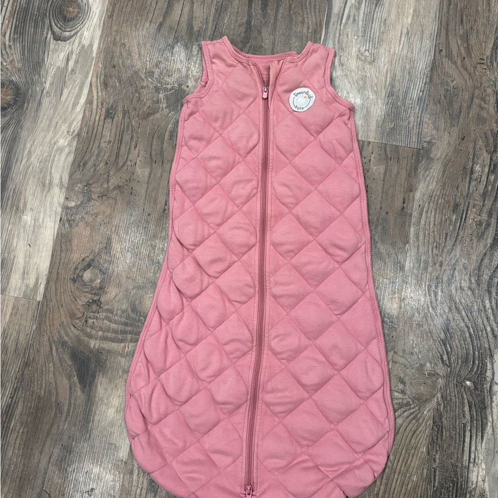 Pink Quilted Baby Sleep Sack - Sleeveless Zippered Wearable Blanket